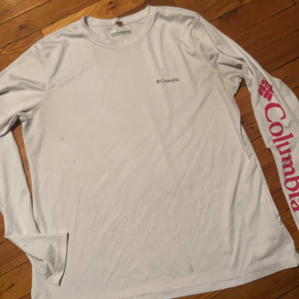 Columbia White Long Sleeve Shirt Size L